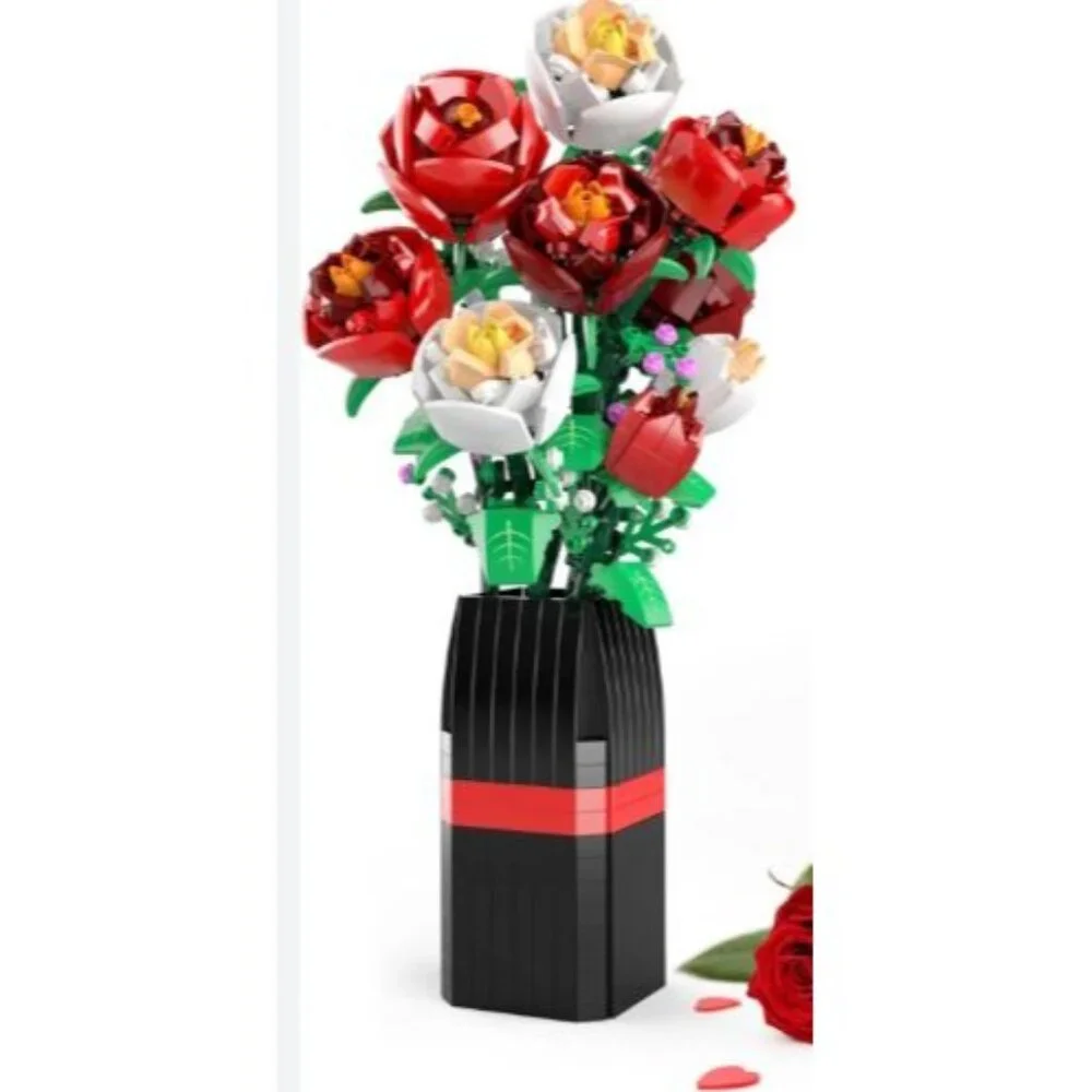 EDUCIRO Flowers Bouquet Building Decoration Set (818 PCS) Christmas Mother's Day